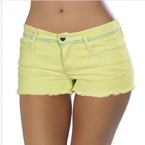 Roxy Neon Yellow Carnival Denim Cutoff Shorts - Size 3